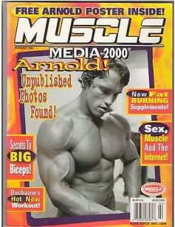Muscle Media ARNOLD SCHWARZENEGGER Bodybuilding mag w/poster February