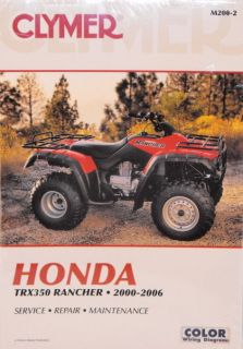 NEW Honda Atv TRX350 350 Rancher Repair Manual NEW