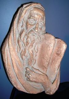 VINTAGE Judaic 1967 Austin Sculpture Bust of Moses Signed By Bergier