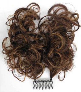 Dark Auburn & Ginger Blonde Curly Bendable Wire Comb Hair Piece