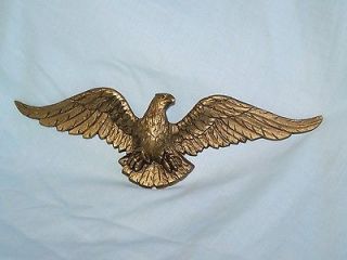Eagle Wall Plaque, Painted Gold Color, 12 long, great detail in wings
