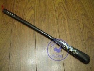 Inlay Shell Rosewood Long Handle Shoehorn 21.5 L