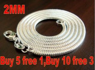 Wholesale 2mm 925Sterling silver snake chains 16 24 + Gift Bag