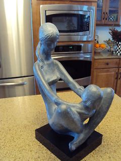 Mid Century Large Cast Sculpture Young Mother & Child Austin Products