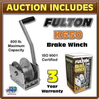 Fulton K650 Automatic 600 lb Brake Winch 3 Year Warranty  c