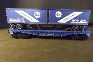 OR NEVER USED LIONEL O GAUGE WABASH FLAT CAR W/TRAILERS, 6 16314,87