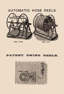 Automatic Hose Reels and Patent Swing Reels 12x18 Giclee On Canvas
