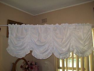 CLASSIC WHITE CALICO COTTON AUSTRIAN CURTAIN VALANCE 240cm