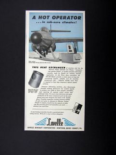 Lavelle Heat Exchanger Herman Nelson Airplane Heater 1955 print Ad