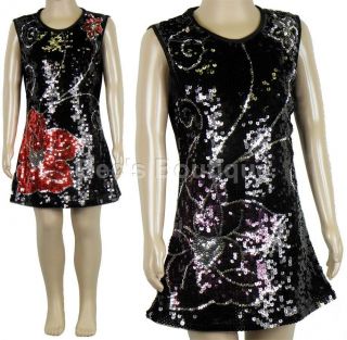 Glitzy Floral Party Dresses Childrens Teenager Clothing Kids 4 14yr