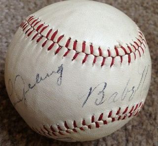 Babe Ruth and Lou Gehrig dual signed 1928 baseball JSA