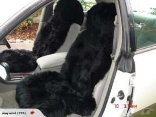 Pair Black Sheepskin Car Seat Covers Cover MoreColors