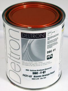 PPG DBC Deltron Basecoat Atomic Orange Pearl QUART Auto Paint