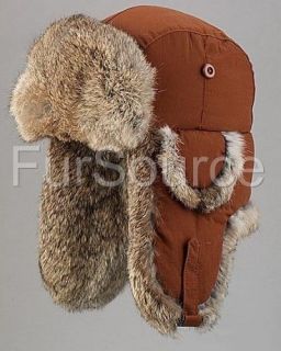 Rabbit Fur Aviator Trapper Hat