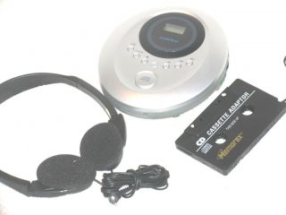 Audiovox DM8220S Portable CD player + Cassette Adapter+case
