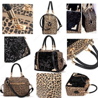 Tote/Shoulder Hand Bag Lady Leopard Fashion Style Paillette Bags C