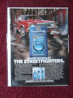 1982 Print Ad Simoniz Car Wax ~ Red American Muscle Car Sedan on