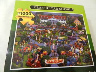 Art Classic Cars Show 1000 Piece Puzzle NEW 19 1/4 x 26 5/8 Autos