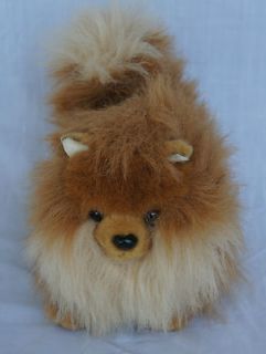 Aurora Pomeranian Puppy Dog Toy Brown Tan Furry Soft Stuffed Plush 12