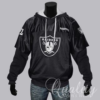 Raiders Mesh Jersey Hoodie XL Official NFL Black Gray Authentic $119