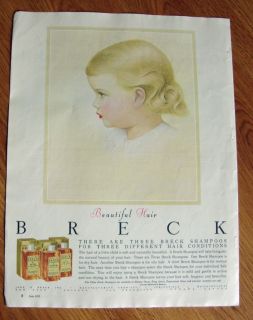 1955 Breck Shampoo Ad Little Girl Portrait