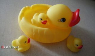 Funny Baby Child Bath boys Bathing Squeaky Toys Rubber Race Ducks