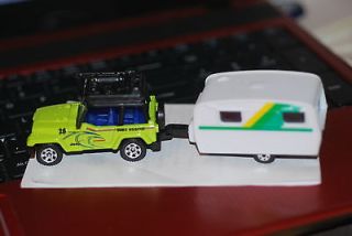 Rare Vintage 80s Yatming Travel Trailer/Camper and 2012 Matchbox Jeep