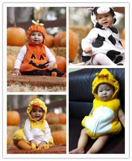 Baby Toddler Unisex Halloween Fancy Dress Costume Fleece Cow Pumpkin