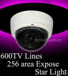 CCTV 600TVL Sony 1/3 CCD 3 Axis Star Light Dome Camera