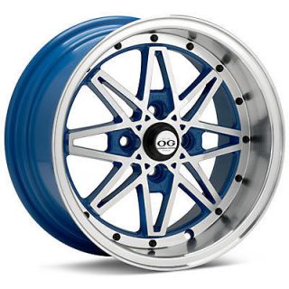 15 OG Axis Old Skool style Blue Wheels Rims Fit Acura Integra DA/DC
