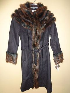 American Glamour Badgley Mischka Faux Shearling Coat 2 Colors, M, L