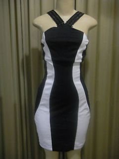 Baby Phat Black/White Colorblock Dress size Med   orig $74.00