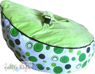Baby Toddler Kids Portable Bean Bag Seat / Snuggle Bed   Green Dot