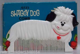 NEW Vintage 1976 Avon Shaggy Dog Childs Hair Comb w/ Red Heart Collar