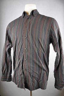 STUNNING TED BAKER MENS BLACK NEON RED STRIPED LS BUTTON DOWN DRESS