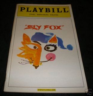 Playbill SLY FOX Richard Dreyfuss, Eric Stoltz, Bob Dishy, OPENING