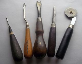 Leatherworking tools, including awl and cutter knife , vintage_____16