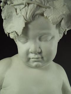  Huge Antique French Sevres Parian Bisque Boy Bacchus Bust Figurine