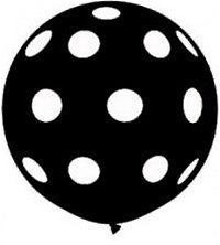listed 2 36 3 Foot Qualatex White Polka Dot on Black Latex Balloons