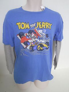 GAP Boys Blue Layered Long Sleeve TOM & JERRY Graphic T shirt XL,XXL
