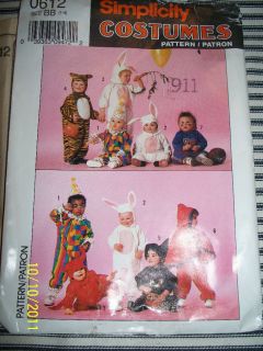 Pattern Baby & Toddlers Devil Tiger Witch Bunny & More Costumes UnCut