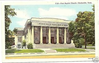 First Baptist Church Clarksville TN Montgomery Postcard