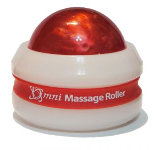 Omni Massage Roller   White Cap   Red   Legs, Arms, Back Massager