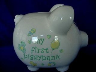 Collectible Large Vintage BON BEBE My First Piggybank Ceramic Pig
