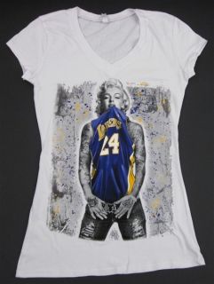 Marilyn LA T Shirt White clothing womens lakers basketball banksy