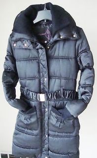 BABY PHAT Black Belted Long Puffer COAT JACKET in XLG size NWT $129