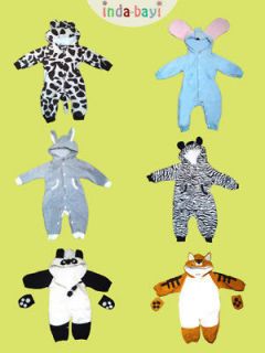 Funky Animal Baby   Toddler Fleece Romper / Sleepsuit