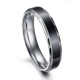 Stainless Steel Black Vintage Love Couple Wedding Bands Unisex Ring
