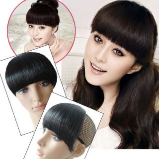 Bang Neat Fringe Hairpiece Clip in Hair Extensions Head Bangs P02
