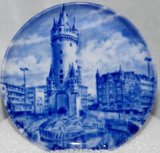 Vintage KAISER PORCELAIN Cobalt Blue Collectors Plate Frankfurt
